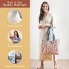 imageMaison d Hermine Canvas Tote Bag for Women Cotton Canvas Reusable Shoulder Grocery Bags Bulk with Handle for Shopping Travel19  Ikat
