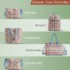 imageMaison d Hermine Canvas Tote Bag for Women Cotton Canvas Reusable Shoulder Grocery Bags Bulk with Handle for Shopping Travel19  Ikat
