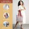 imageMaison d Hermine Canvas Tote Bag for Women Cotton Canvas Reusable Shoulder Grocery Bags Bulk with Handle for Shopping Travel26  Kerala  Red