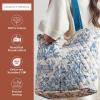 imageMaison d Hermine Shopping Bags Cotton Quilted Tote Bag with Zipper Pockets Small Pouch Reusable Grocery Bag Work Travel01  the Miller  Blue