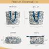 imageMaison d Hermine Shopping Bags Cotton Quilted Tote Bag with Zipper Pockets Small Pouch Reusable Grocery Bag Work Travel01  the Miller  Blue