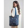 imageMaison d Hermine Shopping Bags Cotton Quilted Tote Bag with Zipper Pockets Small Pouch Reusable Grocery Bag Work Travel04  Just Floral
