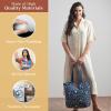 imageMaison d Hermine Shopping Bags Cotton Quilted Tote Bag with Zipper Pockets Small Pouch Reusable Grocery Bag Work Travel04  Just Floral