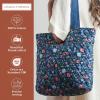 imageMaison d Hermine Shopping Bags Cotton Quilted Tote Bag with Zipper Pockets Small Pouch Reusable Grocery Bag Work Travel04  Just Floral