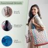 imageMaison d Hermine Shopping Bags Cotton Quilted Tote Bag with Zipper Pockets Small Pouch Reusable Grocery Bag Work Travel05  Romane