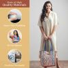 imageMaison d Hermine Shopping Bags Cotton Quilted Tote Bag with Zipper Pockets Small Pouch Reusable Grocery Bag Work Travel05  Romane