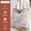 imageMaison d Hermine Shopping Bags Cotton Quilted Tote Bag with Zipper Pockets Small Pouch Reusable Grocery Bag Work Travel06  Blossoms in Spring