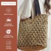 imageMaison d Hermine Shopping Bags Cotton Quilted Tote Bag with Zipper Pockets Small Pouch Reusable Grocery Bag Work Travel07  Art Deco