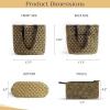 imageMaison d Hermine Shopping Bags Cotton Quilted Tote Bag with Zipper Pockets Small Pouch Reusable Grocery Bag Work Travel07  Art Deco