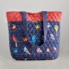 imageMaison d Hermine Shopping Bags Cotton Quilted Tote Bag with Zipper Pockets Small Pouch Reusable Grocery Bag Work Travel08  Birdies on Wire