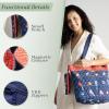 imageMaison d Hermine Shopping Bags Cotton Quilted Tote Bag with Zipper Pockets Small Pouch Reusable Grocery Bag Work Travel08  Birdies on Wire