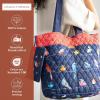 imageMaison d Hermine Shopping Bags Cotton Quilted Tote Bag with Zipper Pockets Small Pouch Reusable Grocery Bag Work Travel08  Birdies on Wire
