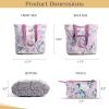 imageMaison d Hermine Shopping Bags Cotton Quilted Tote Bag with Zipper Pockets Small Pouch Reusable Grocery Bag Work Travel09  Osaka