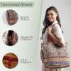 imageMaison d Hermine Shopping Bags Cotton Quilted Tote Bag with Zipper Pockets Small Pouch Reusable Grocery Bag Work Travel10  Jaipur