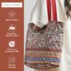 imageMaison d Hermine Shopping Bags Cotton Quilted Tote Bag with Zipper Pockets Small Pouch Reusable Grocery Bag Work Travel10  Jaipur