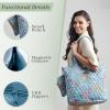 imageMaison d Hermine Shopping Bags Cotton Quilted Tote Bag with Zipper Pockets Small Pouch Reusable Grocery Bag Work Travel11  Equinoxe