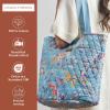 imageMaison d Hermine Shopping Bags Cotton Quilted Tote Bag with Zipper Pockets Small Pouch Reusable Grocery Bag Work Travel11  Equinoxe