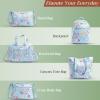 imageMaison d Hermine Shopping Bags Cotton Quilted Tote Bag with Zipper Pockets Small Pouch Reusable Grocery Bag Work Travel11  Equinoxe