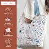 imageMaison d Hermine Shopping Bags Cotton Quilted Tote Bag with Zipper Pockets Small Pouch Reusable Grocery Bag Work Travel12  Ice Florals