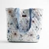 imageMaison d Hermine Shopping Bags Cotton Quilted Tote Bag with Zipper Pockets Small Pouch Reusable Grocery Bag Work Travel12  Ice Florals