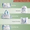 imageMaison d Hermine Shopping Bags Cotton Quilted Tote Bag with Zipper Pockets Small Pouch Reusable Grocery Bag Work Travel12  Ice Florals