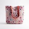 imageMaison d Hermine Shopping Bags Cotton Quilted Tote Bag with Zipper Pockets Small Pouch Reusable Grocery Bag Work Travel14  Pale Garden