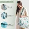 imageMaison d Hermine Shopping Bags Cotton Quilted Tote Bag with Zipper Pockets Small Pouch Reusable Grocery Bag Work Travel15  Hokuzai  Green
