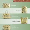 imageMaison d Hermine Shopping Bags Cotton Quilted Tote Bag with Zipper Pockets Small Pouch Reusable Grocery Bag Work Travel16  Bonobo  Yellow