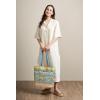 imageMaison d Hermine Shopping Bags Cotton Quilted Tote Bag with Zipper Pockets Small Pouch Reusable Grocery Bag Work Travel18  Marquise