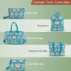 imageMaison d Hermine Shopping Bags Cotton Quilted Tote Bag with Zipper Pockets Small Pouch Reusable Grocery Bag Work Travel20  Marquise  Blue