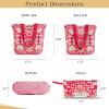 imageMaison d Hermine Shopping Bags Cotton Quilted Tote Bag with Zipper Pockets Small Pouch Reusable Grocery Bag Work Travel21  Marquise  Red