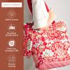 imageMaison d Hermine Shopping Bags Cotton Quilted Tote Bag with Zipper Pockets Small Pouch Reusable Grocery Bag Work Travel21  Marquise  Red