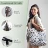 imageMaison d Hermine Shopping Bags Cotton Quilted Tote Bag with Zipper Pockets Small Pouch Reusable Grocery Bag Work Travel22  Cheeta