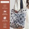 imageMaison d Hermine Shopping Bags Cotton Quilted Tote Bag with Zipper Pockets Small Pouch Reusable Grocery Bag Work Travel22  Cheeta