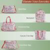 imageMaison d Hermine Shopping Bags Cotton Quilted Tote Bag with Zipper Pockets Small Pouch Reusable Grocery Bag Work Travel24  Kerala  Red