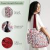 imageMaison d Hermine Shopping Bags Cotton Quilted Tote Bag with Zipper Pockets Small Pouch Reusable Grocery Bag Work Travel24  Kerala  Red