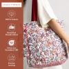 imageMaison d Hermine Shopping Bags Cotton Quilted Tote Bag with Zipper Pockets Small Pouch Reusable Grocery Bag Work Travel24  Kerala  Red