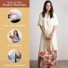 imageMaison d Hermine Shopping Bags Cotton Quilted Tote Bag with Zipper Pockets Small Pouch Reusable Grocery Bag Work Travel25  Kalahari