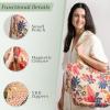 imageMaison d Hermine Shopping Bags Cotton Quilted Tote Bag with Zipper Pockets Small Pouch Reusable Grocery Bag Work Travel25  Kalahari