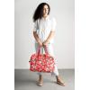 imageMaison d Hermine Weekender Bags for Women Cotton Quilted Duffel Overnight Luggage Weekend Bag for Men Gym Sports Gifts Travel Business Travellers Family Trip19  Happy Florals  Red