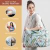 imageMaison d Hermine Weekender Bags for Women Cotton Quilted Duffel Overnight Luggage Weekend Bag for Men Gym Sports Gifts Travel Business Travellers Family Trip12  Hokuzai  Green