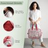 imageMaison d Hermine Weekender Bags for Women Cotton Quilted Duffel Overnight Luggage Weekend Bag for Men Gym Sports Gifts Travel Business Travellers Family Trip25  Kerala  Red