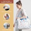 imageMaison d Hermine Weekender Bags for Women Cotton Quilted Duffel Overnight Luggage Weekend Bag for Men Gym Sports Gifts Travel Business Travellers Family Trip10  Ice Florals