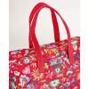 imageMaison d Hermine Weekender Bags for Women Cotton Quilted Duffel Overnight Luggage Weekend Bag for Men Gym Sports Gifts Travel Business Travellers Family Trip19  Happy Florals  Red