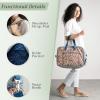 imageMaison d Hermine Weekender Bags for Women Cotton Quilted Duffel Overnight Luggage Weekend Bag for Men Gym Sports Gifts Travel Business Travellers Family Trip16  Kerala  Blue