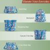 imageMaison d Hermine Weekender Bags for Women Cotton Quilted Duffel Overnight Luggage Weekend Bag for Men Gym Sports Gifts Travel Business Travellers Family Trip14  Happy Florals  Blue