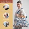 imageMaison d Hermine Weekender Bags for Women Cotton Quilted Duffel Overnight Luggage Weekend Bag for Men Gym Sports Gifts Travel Business Travellers Family Trip01  Bonobo  Blue