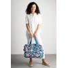 imageMaison d Hermine Weekender Bags for Women Cotton Quilted Duffel Overnight Luggage Weekend Bag for Men Gym Sports Gifts Travel Business Travellers Family Trip14  Happy Florals  Blue