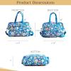 imageMaison d Hermine Weekender Bags for Women Cotton Quilted Duffel Overnight Luggage Weekend Bag for Men Gym Sports Gifts Travel Business Travellers Family Trip14  Happy Florals  Blue