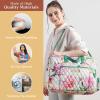 imageMaison d Hermine Weekender Bags for Women Cotton Quilted Duffel Overnight Luggage Weekend Bag for Men Gym Sports Gifts Travel Business Travellers Family Trip18  Pivoine